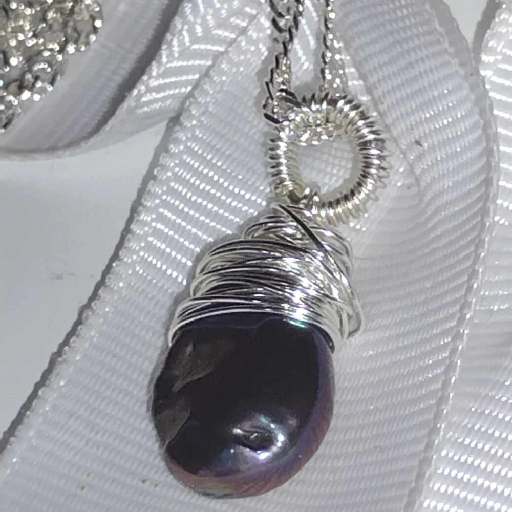Tahitian Blister Pearl Set in Sterling Silver Diam - Picture 7 of 15
